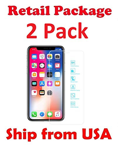 iPhone X, iPhone XS Screen Protector Glass, eTECH [2 Pack] Tempered Glass Screen Protector for Apple iPhone X/XS [5.8"inch] 2017 2018 Face ID, 99% Touch Accurate, Bubble Free, Case Friendly, HD Clear