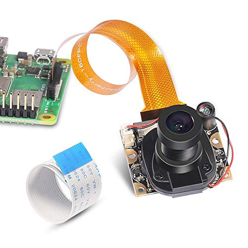 Aokin Raspberry Pi 3 Model B+ Camera Module Automatic IR-Cut Switching Day/Night Vision Video Webcam Adjustable Focus 5MP OV5647 Sensor 1080p HD for Raspberry Pi 2/3 Model B Model A A+ Zero/Zero W
