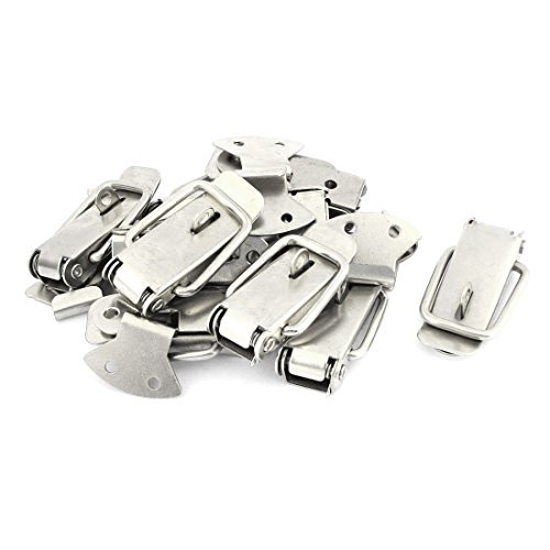 Uxcell 8.9cm Stainless Steel Spring Load Straight Loop Latch Catches, 10-Pack