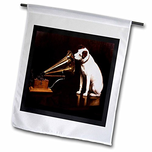 3dRose fl_39018_1 Vintage RCA Dog and Victrola Garden Flag, 12 by 18-Inch