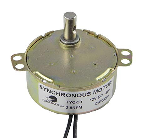 CHANCS TYC-50 Synchronous Small Electric Motor 12V DC 2.5-3RPM 4W CW/CCW Gear Motor
