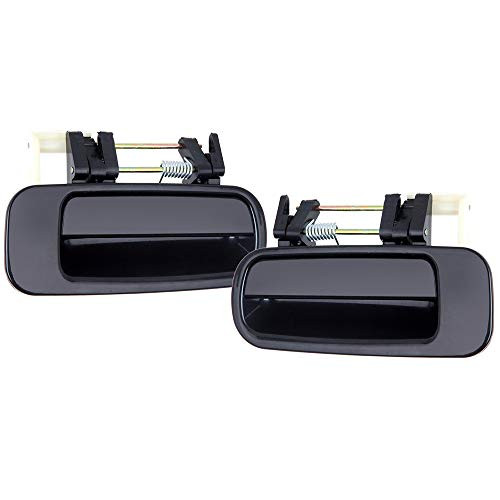 LUJUNTEC Exterior Door Handles Rear Driver Passenger Side Replacement for 1993-1996 Toyota Camry Black(2pcs)