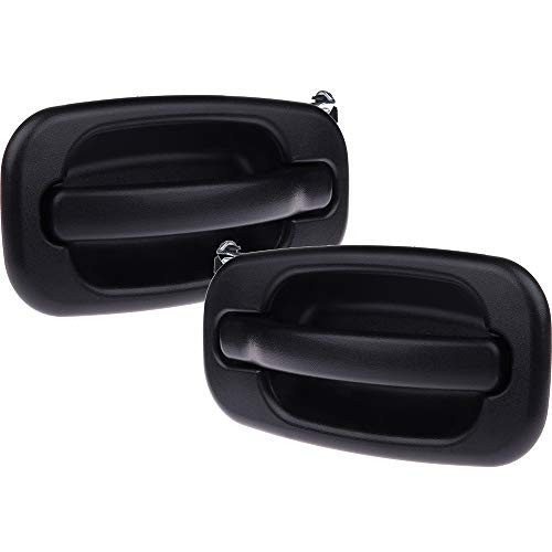 LUJUNTEC Exterior Door Handles Rear Driver Passenger Side Replacement for 2000-2007 GMC Chevy Black(2pcs)