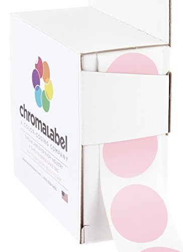 ChromaLabel 1 inch Color-Code Dot Labels | 1,000/Dispenser Box (Pink)
