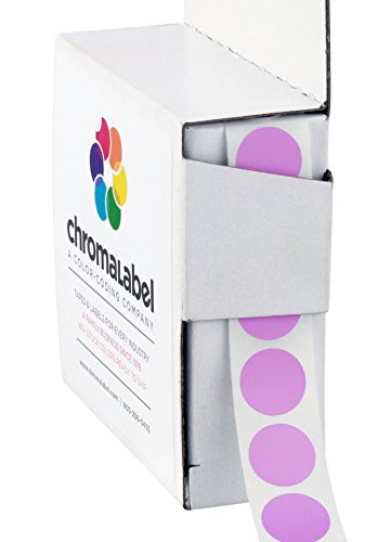 ChromaLabel 1/2 inch Round Color Coding Labels | 1,000/Box (Violet)