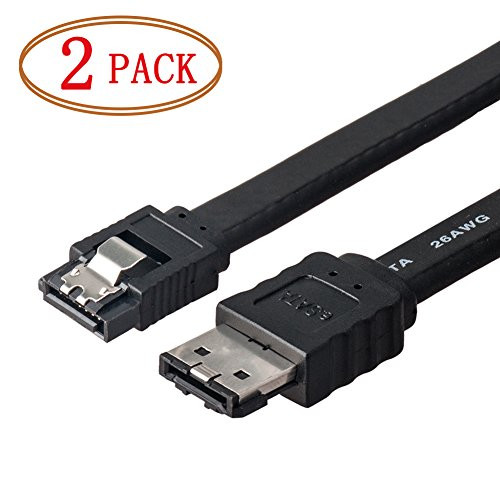 Vandesail SATA Cable, SATA to ESATA Straight Cable for Hard Drive -2pack (20 inch-Straight, SATA-ESATA (Black))