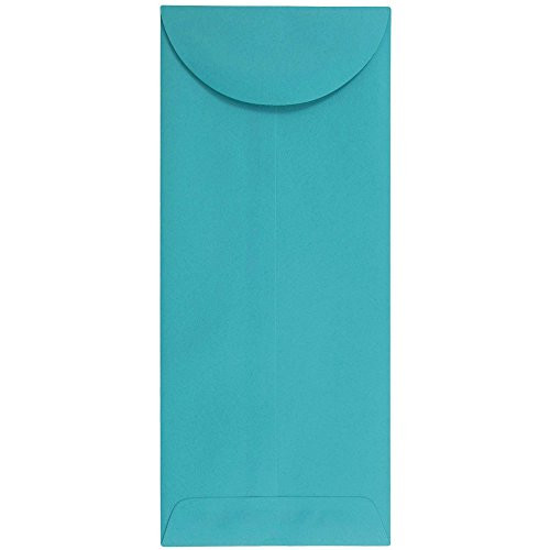 JAM PAPER #11 Policy Colored Envelopes - 4 1/2 x 10 3/8 - Sea Blue Recycled - 50/Pack