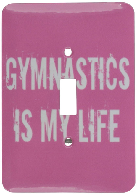 3dRose lsp_195360_1 Gymnastics is My Life Pink White Light Switch Cover