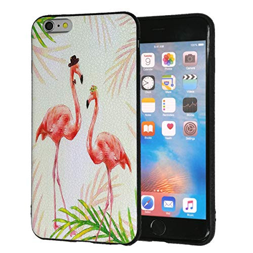 iPhone 6/6S Plus Case,Lover Flamingo Slim Anti-Scratch Shockproof Leather Grain Soft TPU Back Protective Cover Case for Apple iPhone 6/6S Plus 5.5 Inch