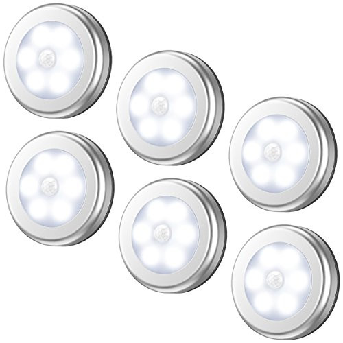 AMIR Motion Sensor Light, Cordless Battery-Powered LED Night Light, Stick-anywhere Closet Lights Stair Lights, Puck Lights, Safe Lights for Hallway, Bathroom, Bedroom, Kitchen (White - Pack of 6) AMIR Motion Sensor Light, Cordless Battery-Powered LED Night Light, Stick-anywhere Closet Lights Stair Lights, Puck Lights, Safe Lights for Hallway, Bathroom, Bedroom, Kitchen (White - Pack of 6)