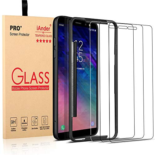 iAnder [3-Pack] Screen Protector Compatible Galaxy A6(2018 Release only) with [Frame Easy Installation Tray],iAnder Tempered Glass Screen Protector for Galaxy A6
