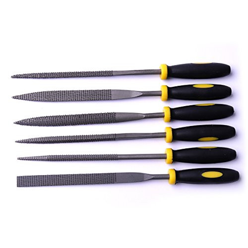 Atoplee 6pcs Mini Metal File Rasp Jewelry Needle File with Rubber Grip Repair Tool Set