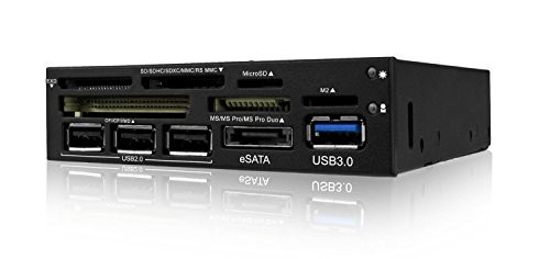 EZDIY-FAB Front Panel for 3.5 inch Bay with Card Reader and Multi-Port Hub - USB 2.0 3.0