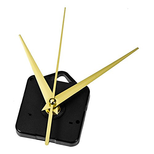 Mudder Hands Clock Movement, 3/ 25 Inch Maximum Dial Thickness, 1/ 2 Inch Total Shaft Length (Gold)