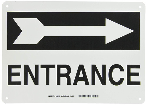 Brady 25767 Plastic Directional Sign, 10' X 14', Legend 'Entrance (with Picto)'