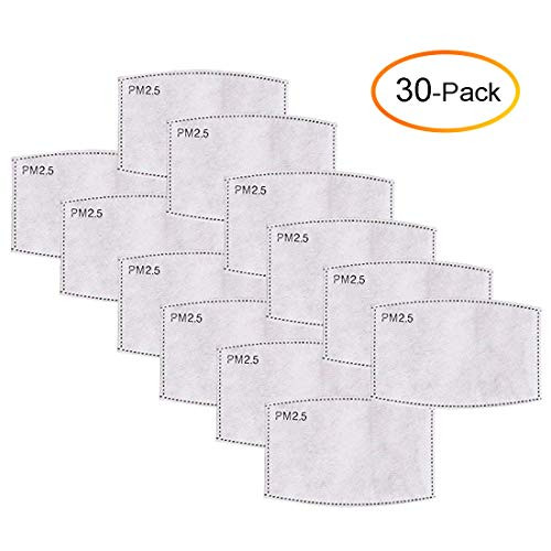 30 Pack Air Pollution Face Mask Filters  Compatible with N99 and N95 Masks  Protect Against Dust, Smoke, Gas and Allergies Etc. (PM2.5 Filters)