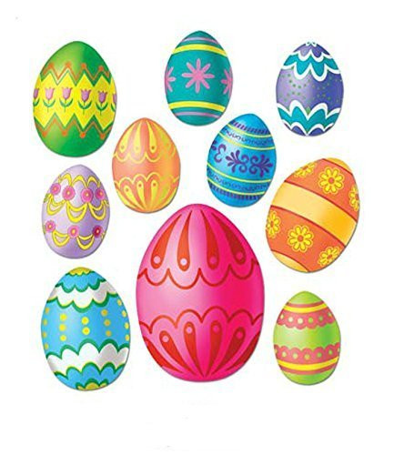 Easter Egg Cutouts Party Accessory (1 Count) (10/pkg) Pkg/3