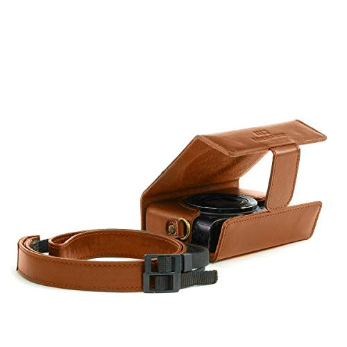 MegaGear MG821 Ever Ready Leather Camera Case Compatible with Canon PowerShot SX620 HS - Light Brown