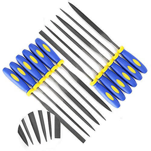 Needle File Sets (HIGHEST QUALITY 2 SETS) Hardened Alloy Strength Steel - Mini Needle File Set Includes Flat, Flat Warding, Square, Triangular, Round, and Half-Round File