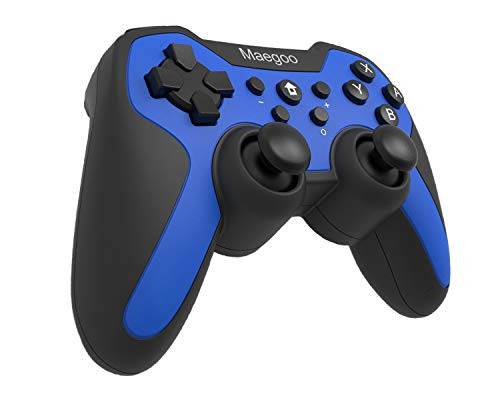 Wireless Controller for Nintendo Switch, Maegoo Bluetooth Remote Wireless Pro Controller Gamepad Joypad Supporting Gyro Axis Function and Dual Shock (Blue)