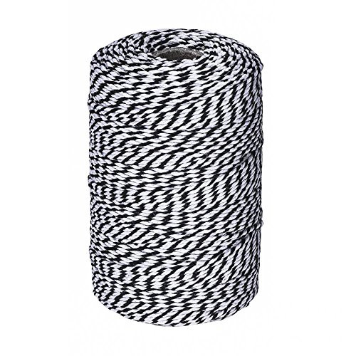656 Feet Black and White Twine,Cotton Baker's Twine Cotton Cord Crafts Gift Twine String for Holiday