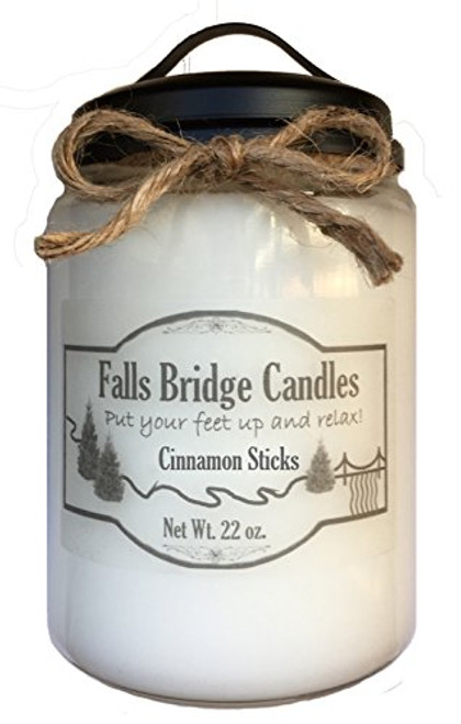 Falls Bridge Candles Cinnamon Sticks Scented Jar Candle, 22-Ounce, w/Handle Lid Falls Bridge Candles Cinnamon Sticks Scented Jar Candle, 22-Ounce, w/Handle Lid