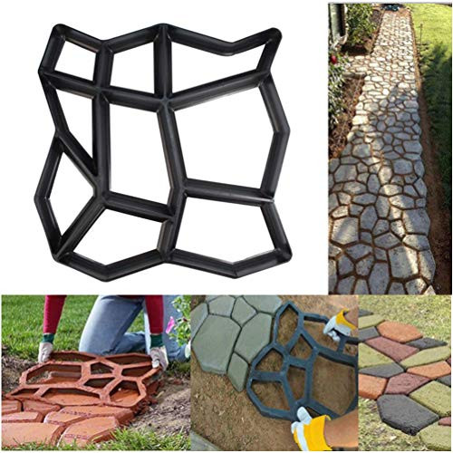 TureLaugh SuperThinker DIY Walk Maker, Vinus Pathmate Stone Mold Paving Pavement Concrete Mould Stepping Stone Paver Walk Way for Garden, Patio, Yard