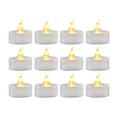 Frestree Flameless Candles, Flameless Candles Timer Flameless Flickering Votive Tea Lights Candles Bulk Battery Operated, Led Candles Bulk(Warm White 12 Pack)