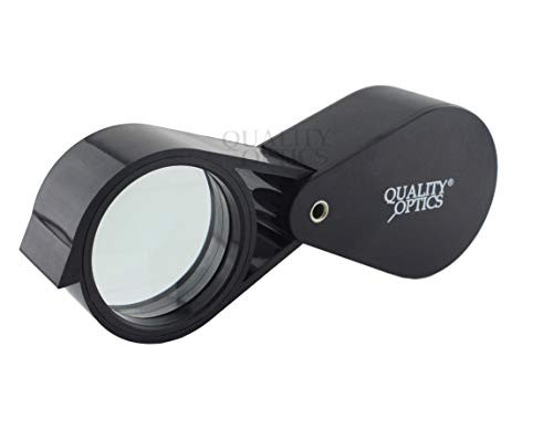 Quality Optics USA Folding Jewelers Loupe Pocket Magnifier (Extra Large Fold Away Loupe)