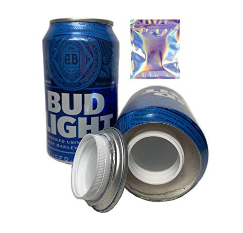 Fake Bud Light Beer Safe Diversion Secret Stash Safes with Hidden Storage to Hide Money Jewelry Anything Plus Free Smell Proof Mylar Bag