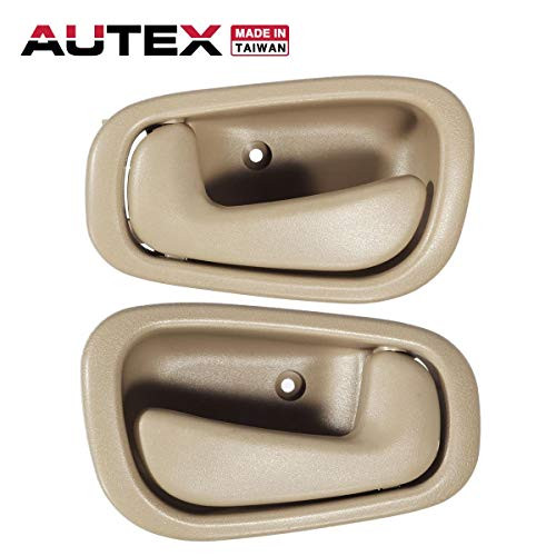 AUTEX Door Handle 4pcs Interior Front Rear Left Right Driver Passenger Side Compatible with Toyota Corolla 1998 1999 2000 2001 2002 Beige Door Handle 79501 79500 6920502050E0 6920602050E0 80889 80890