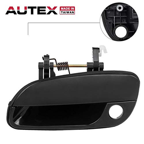 AUTEX Black Exterior Door Handle Front Left Driver Side Compatible with Hyundai Elantra 2001 2002 2003 2004 2005 2006 Door Handle 80688 HY1310105