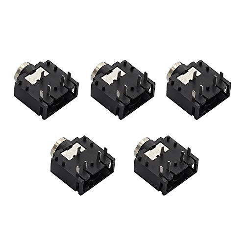 RuiLing 5pcs 3.5mm Stereo Audio Socket 5 Pin PCB Mount Female Earphone Jack Socket Connector PJ-307