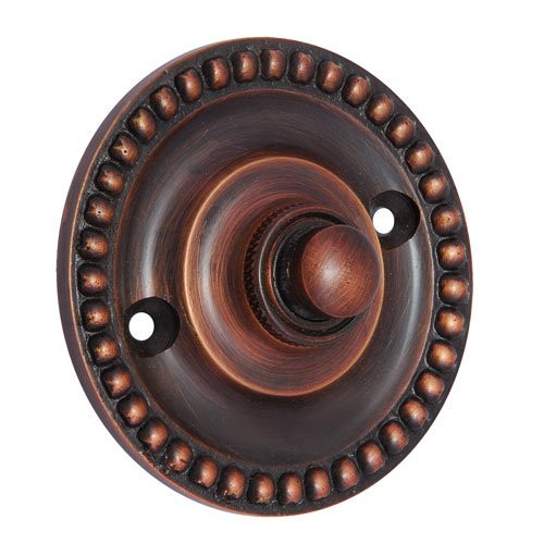 Adonai Hardware Dotted Brass Bell Push or Door Bell or Push Button - Antique Copper
