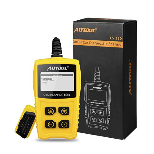 AUTOOL OBDII OBD2 Code Reader Auto Car Scanner Battery Tester Car Engine Diagnostic Tool Check Engine Light Erase Fault Codes Suitable for CAN OBD 12V Vehicle SUV/Car/Van