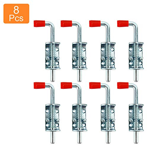Homend 8 Pack Metal Lock Barrel Bolt Spring Loaded Locking Latch 6.5" Long w/Grip Heavy Duty for Gate Shed Door Tailgate Trailer Garage (8 Pack)
