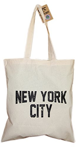 NYC Tote Bag Distressed New York City 100% Cotton Canvas Screenprinted