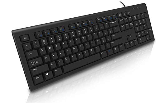 SimplyPlugo Black French European (AZERTY) USB Wired Keyboard (Black Keys/White Characters or Letters)