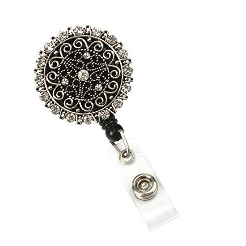 Retractable Badge Reel Holder, Dazzle Fashion Badge Reel, 26 inch Retractable Cord, ID Badge Reel with Alligator Clip
