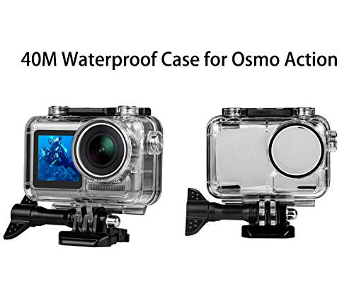 RCstyle OSMO Action Camera Waterproof Case 40M Underwater Photography Hard Diving Protective Housing Shell Compatible with DJI OSMO Action Accessories