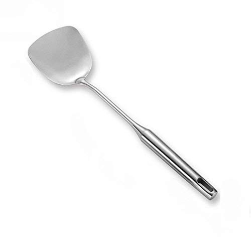 INGOOD Wok Spatula Stainless Steel Wok Chuan with Hollow Handle Heat Resistant Wok Utensils Wok Turner