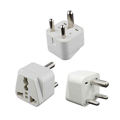 South Africa Travel Plug Adapter(Type D), Vsanstar India Power Adapter [Grounded & Universal] -3Pack