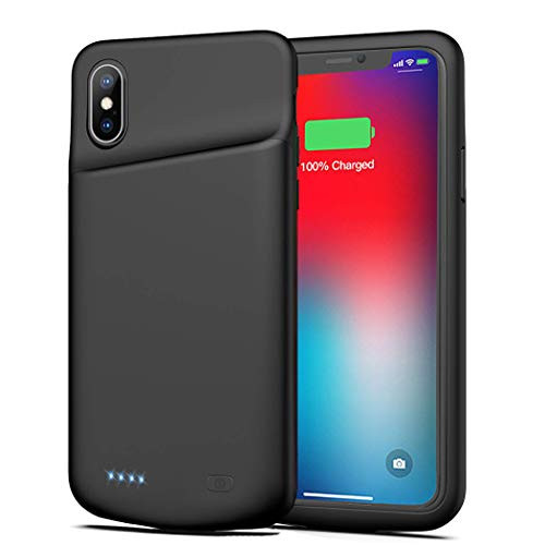 Battery Case for iPhone Xs Max, 6500mAh Portable Protective Charging Case Compatible with iPhone Xs Max (6.5 inch) Rechargeable Extended Battery Charger Case (Black)