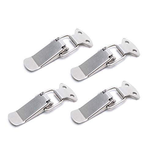 Sydien 4Pcs Stainless Steel Spring Loaded Toggle Latch Catch Hasp Cabinet Box Lock