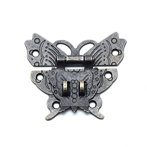 Dasunny 5Pcs Vintage Box Hasp Latch, Butterfly Shaped Bronze Toggle Latch Hasp Lock