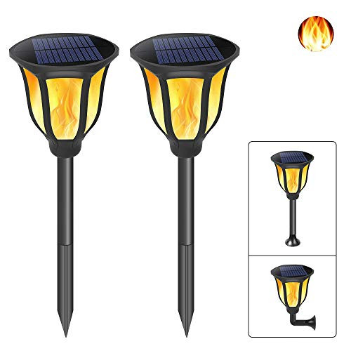 Solar Lights Upgraded, Flickering Flames Solar Torches Outdoor Spotlights Waterproof Dancing Flame Landscape Decoration Lights Dusk to Dawn Auto On/Off Security Torch for Yard Pool (2 Pack) Solar Lights Upgraded, Flickering Flames Solar Torches Outdoor Spotlights Waterproof Dancing Flame Landscape Decoration Lights Dusk to Dawn Auto On/Off Security Torch for Yard Pool (2 Pack)