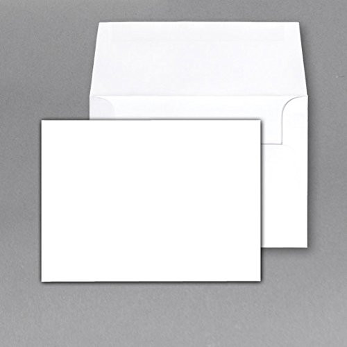 Heavyweight Blank White Note Cards and Envelopes | 5 X 7 Inches (A7) | 50 Cards and Envelopes Per Pack | Not a Fold Over Card