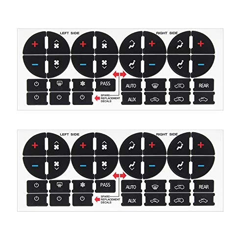 WeiMeet Adhesive AC Dash Button Stickers Radio Button Repair Decal Set for Buick Chevrolet Chevy GMC Vehicle(2 Pieces)