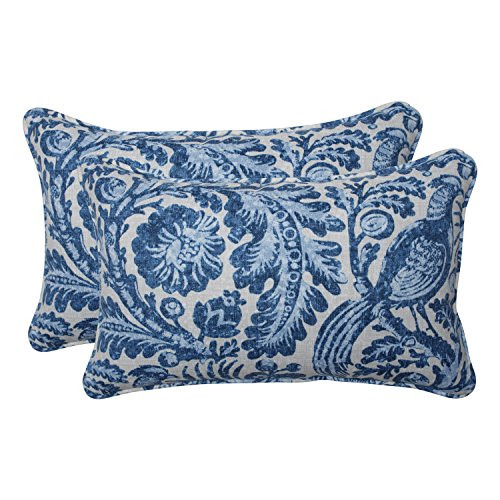 Pillow Perfect Outdoor | Indoor Tucker Resist Azure Rectangular Throw Pillow (Set of 2), Blue
