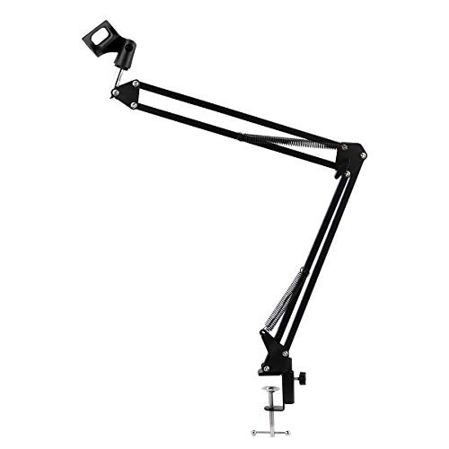 Dreokee Adjustable Microphone Stand, Microphone Suspension Boom Scissor Arm Stand